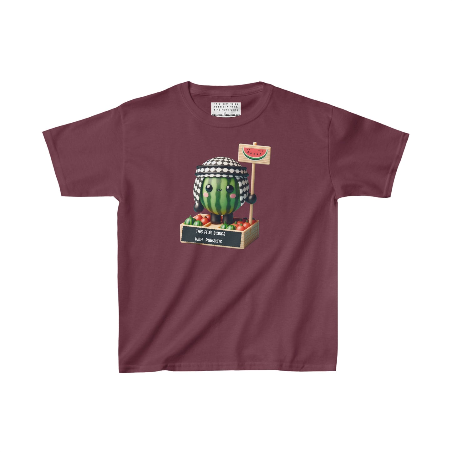 Kids "This fruit stand with Palestine" WATERMELON Heavy Cotton™ Tee