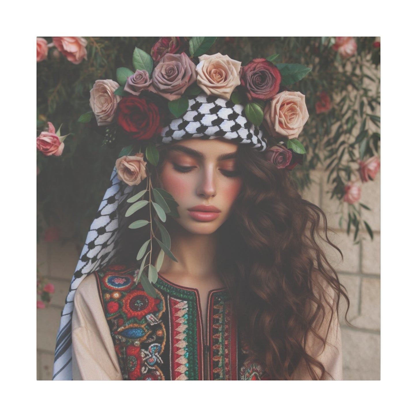 Giclée Print Canvas set of rose girl