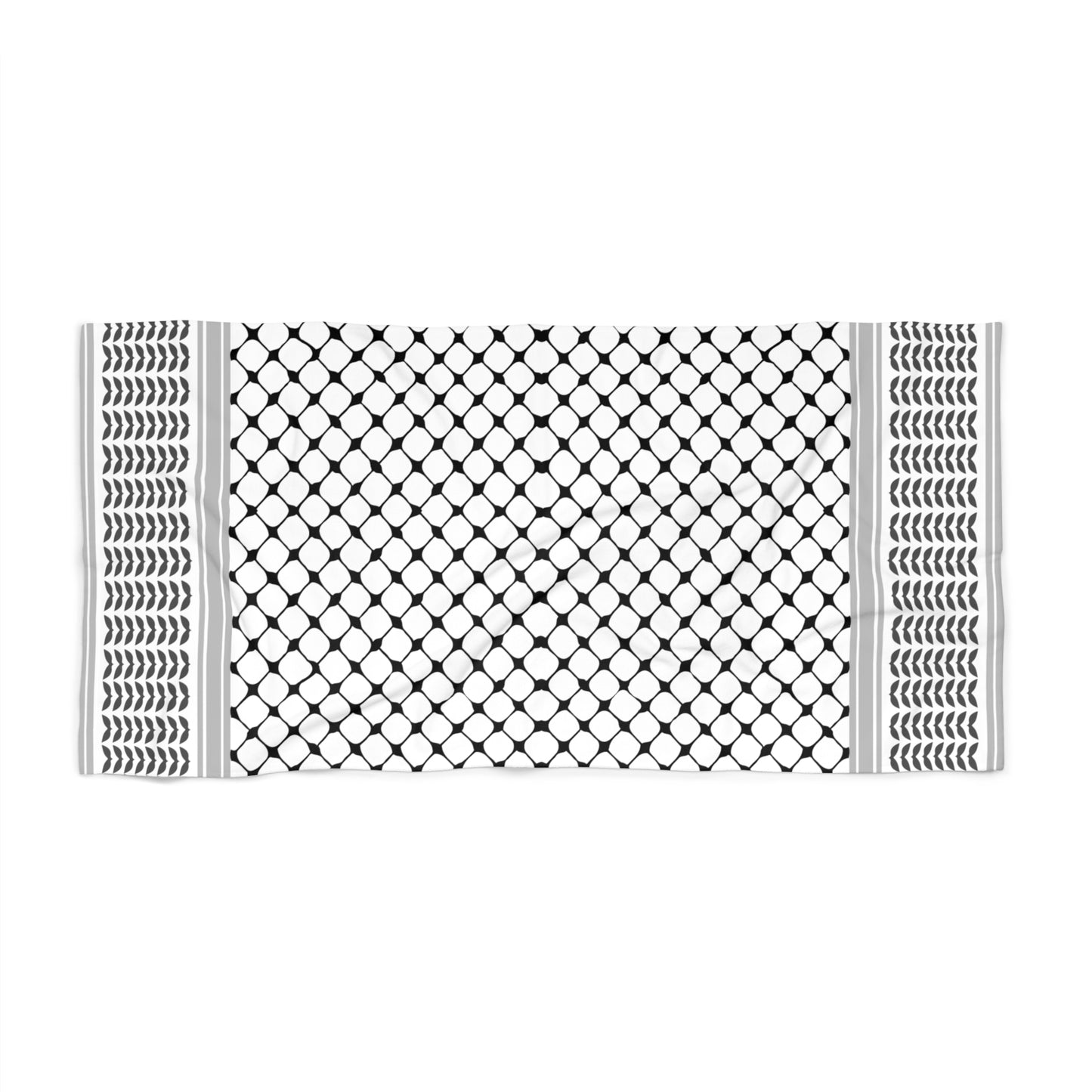 Black and White Kufiyah keffiyeh print Beach Towel