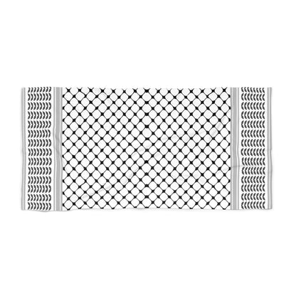Black and White Kufiyah keffiyeh print Beach Towel