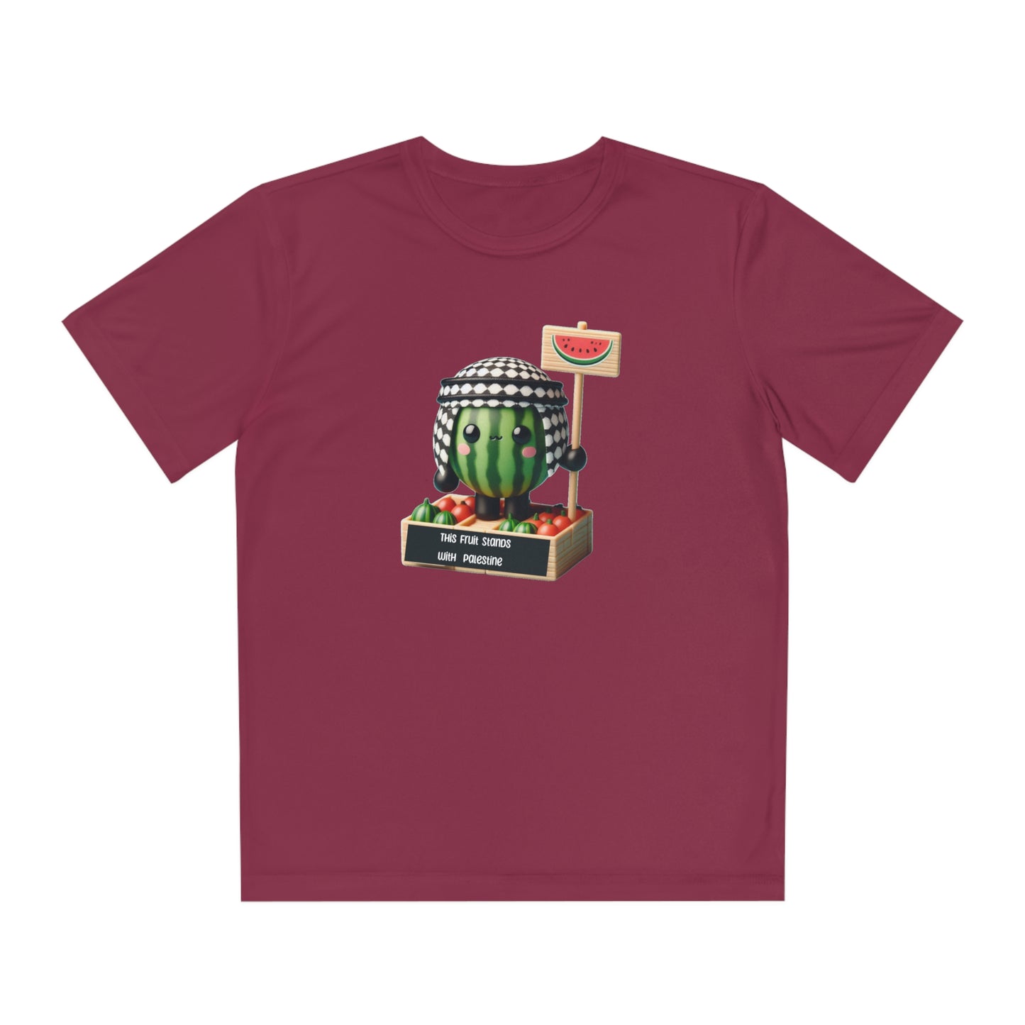 Youth "this fruit stand with Palestine" watermelon Competitor Tee