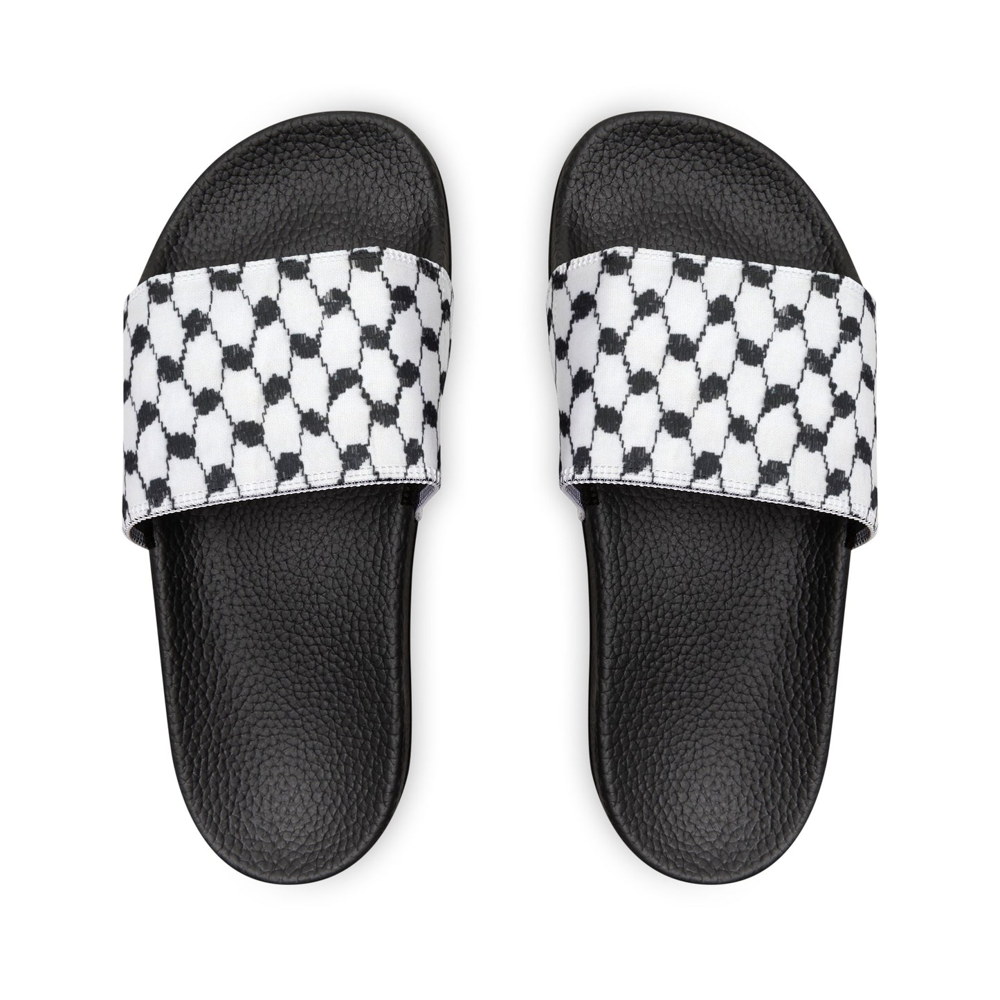 Black and White Kufiyah keffiyeh Print Women's Removable-Strap Sandals