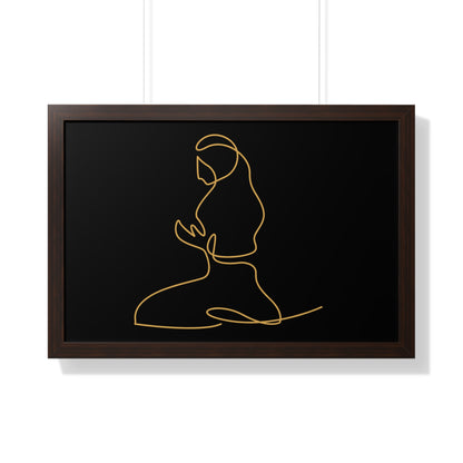 Framed Poster praying, Islam, Islam praying, women praying, Muslim woman, gift, Eid, Ramadan, decor, wall art, minimal art, Islam art