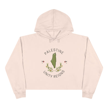 Palestine olive branch unity Crop Hoodie