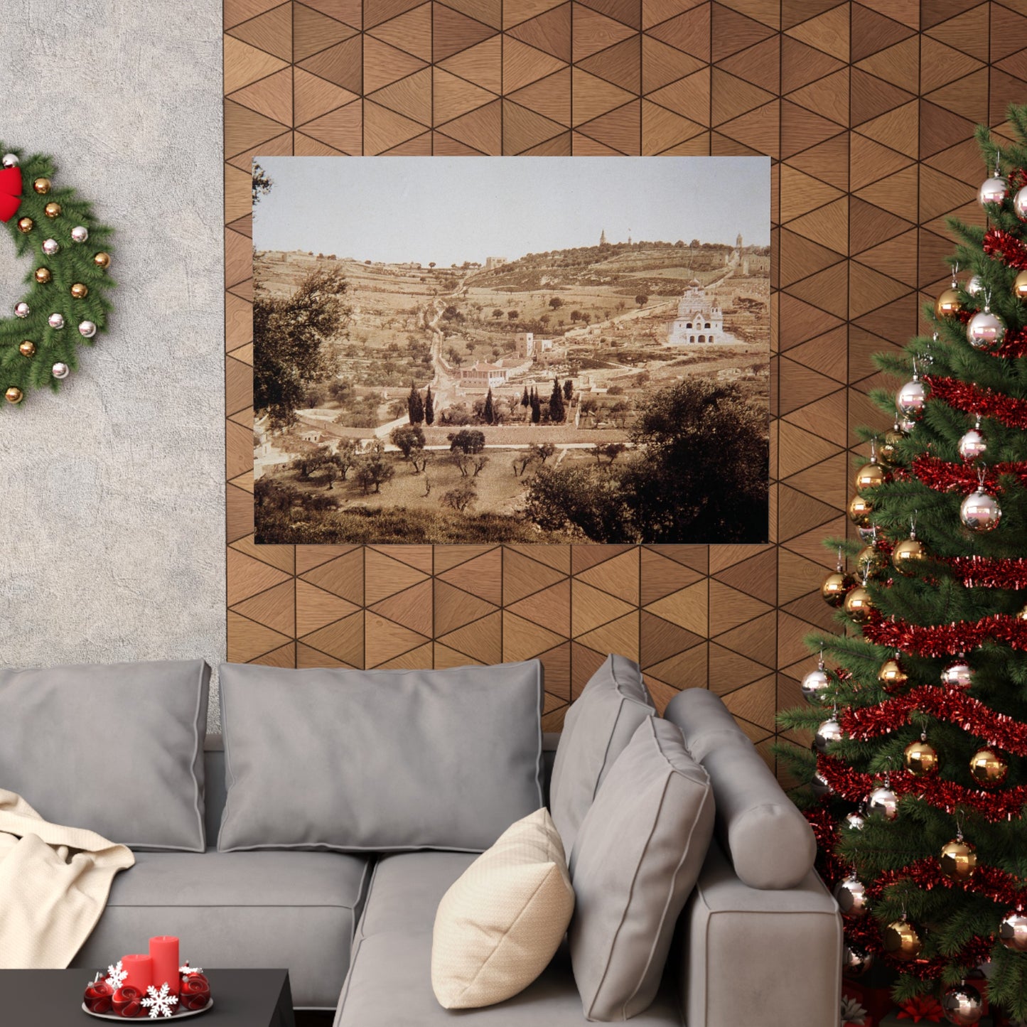 Vintage Palestine photo. Jerusalem olive trees Matte Horizontal Posters