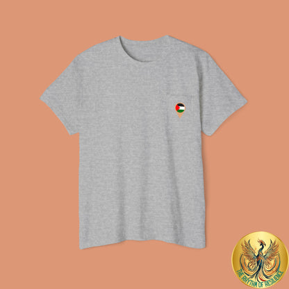 Palestine Location Pin Icon Unisex Heavy Cotton Pocket Tee