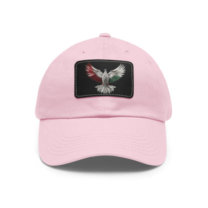 Dad Hat with Leather Patch, Unisex, free bird, Palestine, Resist, Arabic, Support the Cause in Style, Keffiyeh, Resistance, Free Palestine