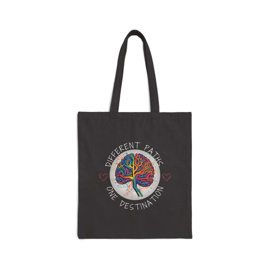 Divergent Routes, Shared Destination" Cotton Canvas Tote Bag