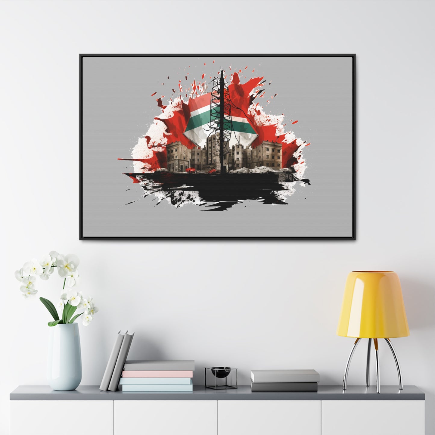Canvas Wraps, Horizontal Frame, Palestine, Resist, Support the Cause in Style, Keffiyeh, Resistance, Free Palestine, Gaza, Palestine art