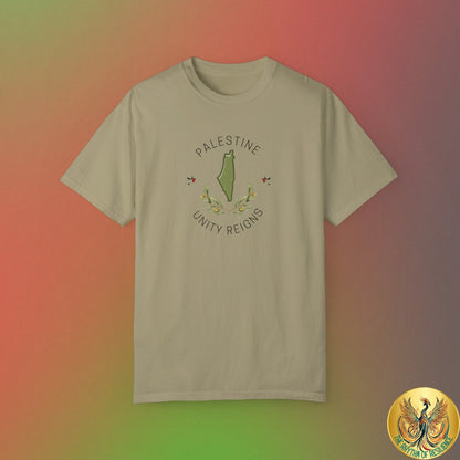 Palestine spring olive branch unity Unisex heart flag solidarity Garment-Dyed T-shirt