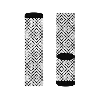 Black and White Kufiyah keffiyeh Print Sublimation Socks