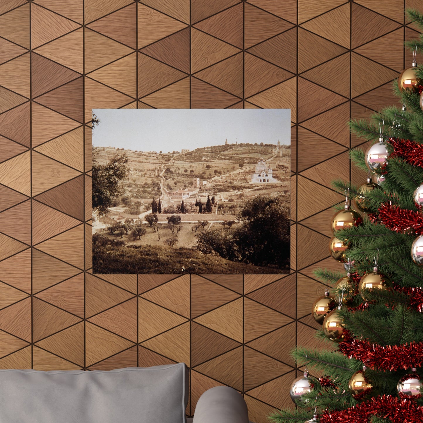 Vintage Palestine photo. Jerusalem olive trees Matte Horizontal Posters