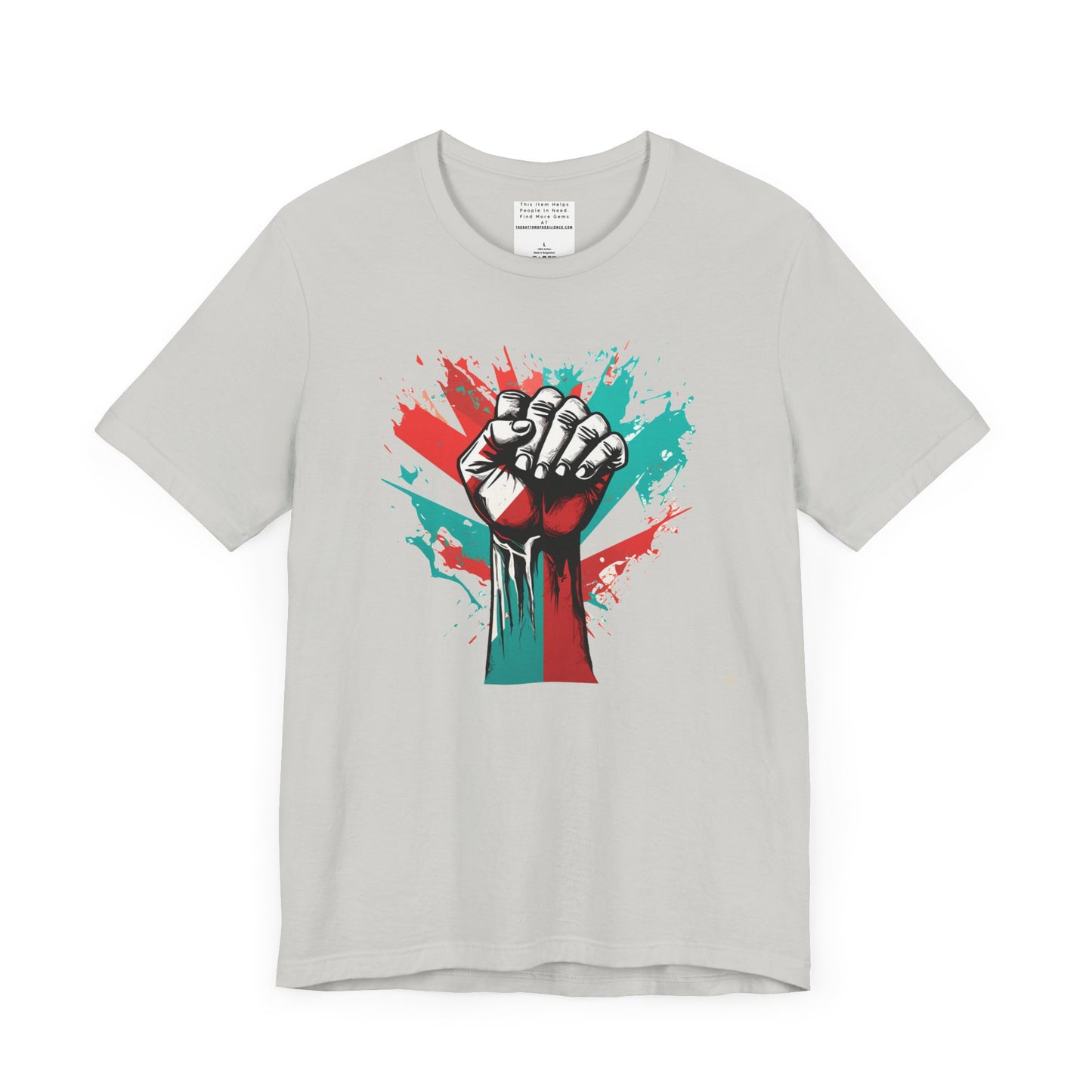 Unisex Jersey Tee, Palestine Resistance hand, Support the Cause, Keffiyeh,Free Palestine, Protest, support in style, Arabic writing, kufiyah