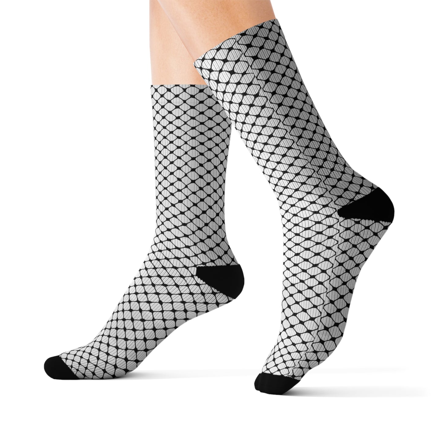 Black and White Kufiyah keffiyeh Print Sublimation Socks