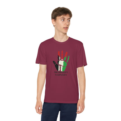 Youth from the Jordan to the Mediterranean coordinates Competitor Tee. Palestine will be Free!