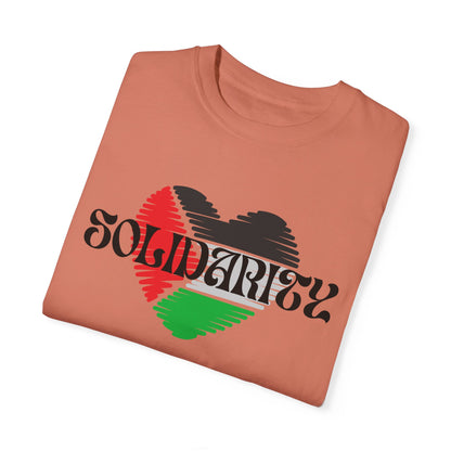 Palestine Spring Unisex heart flag solidarity Garment-Dyed solidarity T-shirt
