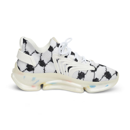 black and white keffiyeh Print Men's Mesh Sneakers