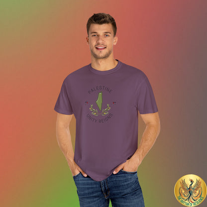 Palestine spring olive branch unity Unisex heart flag solidarity Garment-Dyed T-shirt