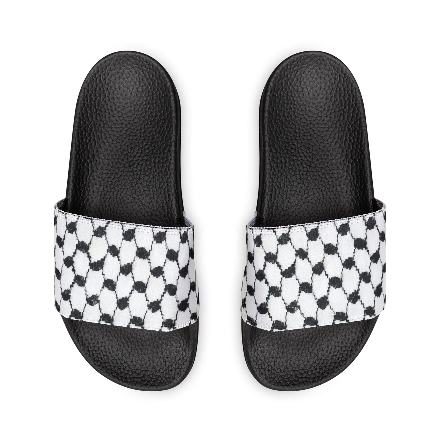 Black and White Kufiyah keffiyeh Print Women's Removable-Strap Sandals