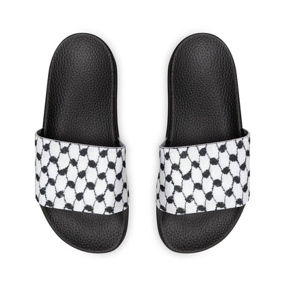 Black and White Kufiyah keffiyeh Print Women's Removable-Strap Sandals