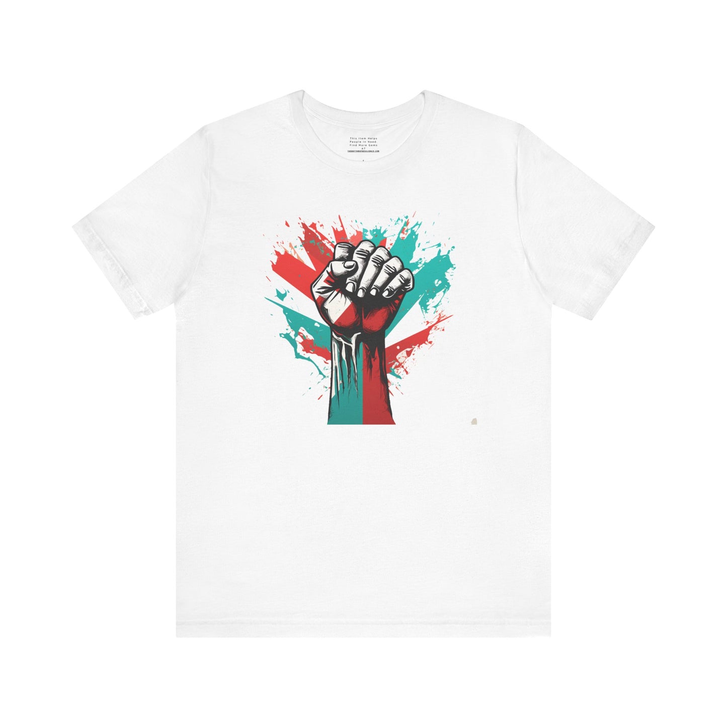Unisex Jersey Tee, Palestine Resistance hand, Support the Cause, Keffiyeh,Free Palestine, Protest, support in style, Arabic writing, kufiyah