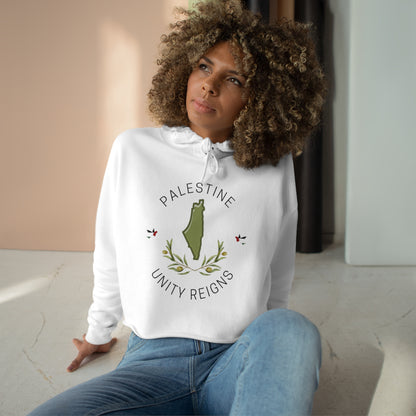 Palestine olive branch unity Crop Hoodie