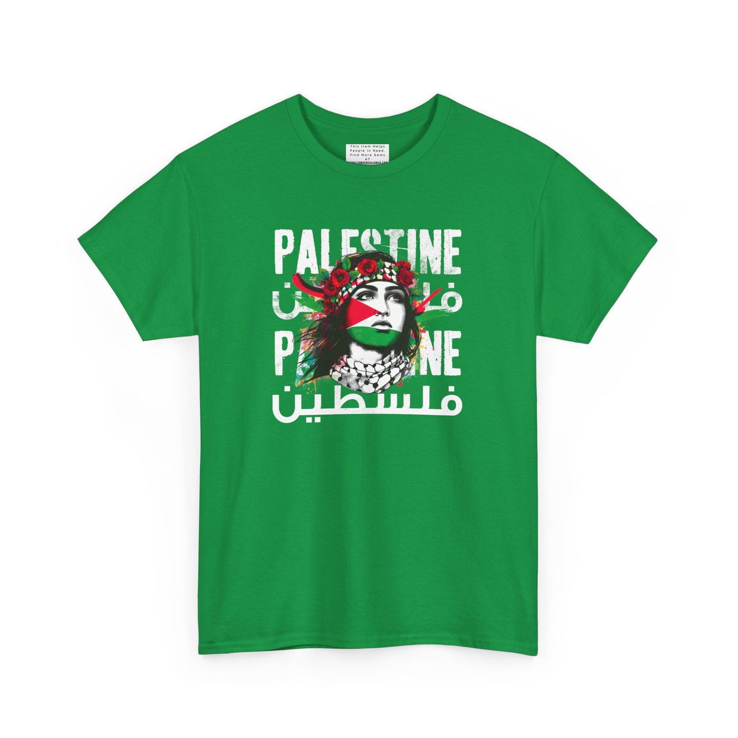 Unisex Heavy Cotton Tee, Palestine Flag, Resist, Arabic, Support the Cause in Style, Kuffiyeh, Keffiyeh, Resistance, Free Palestine