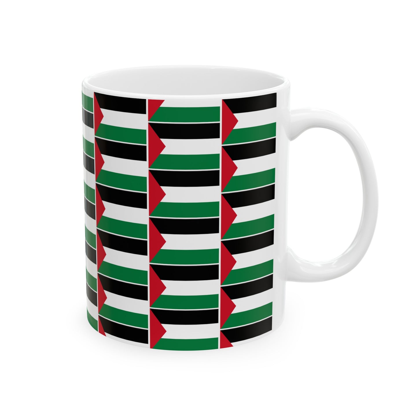 Palestine Flag pattern  Ceramic Mug, 11oz red whit black green