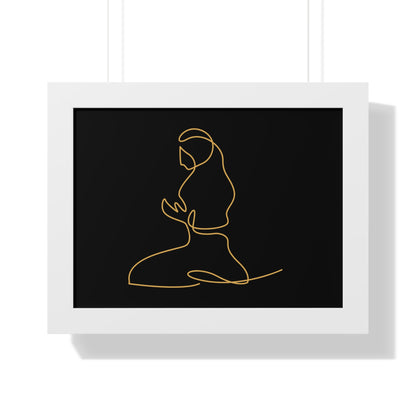 Framed Poster praying, Islam, Islam praying, women praying, Muslim woman, gift, Eid, Ramadan, decor, wall art, minimal art, Islam art