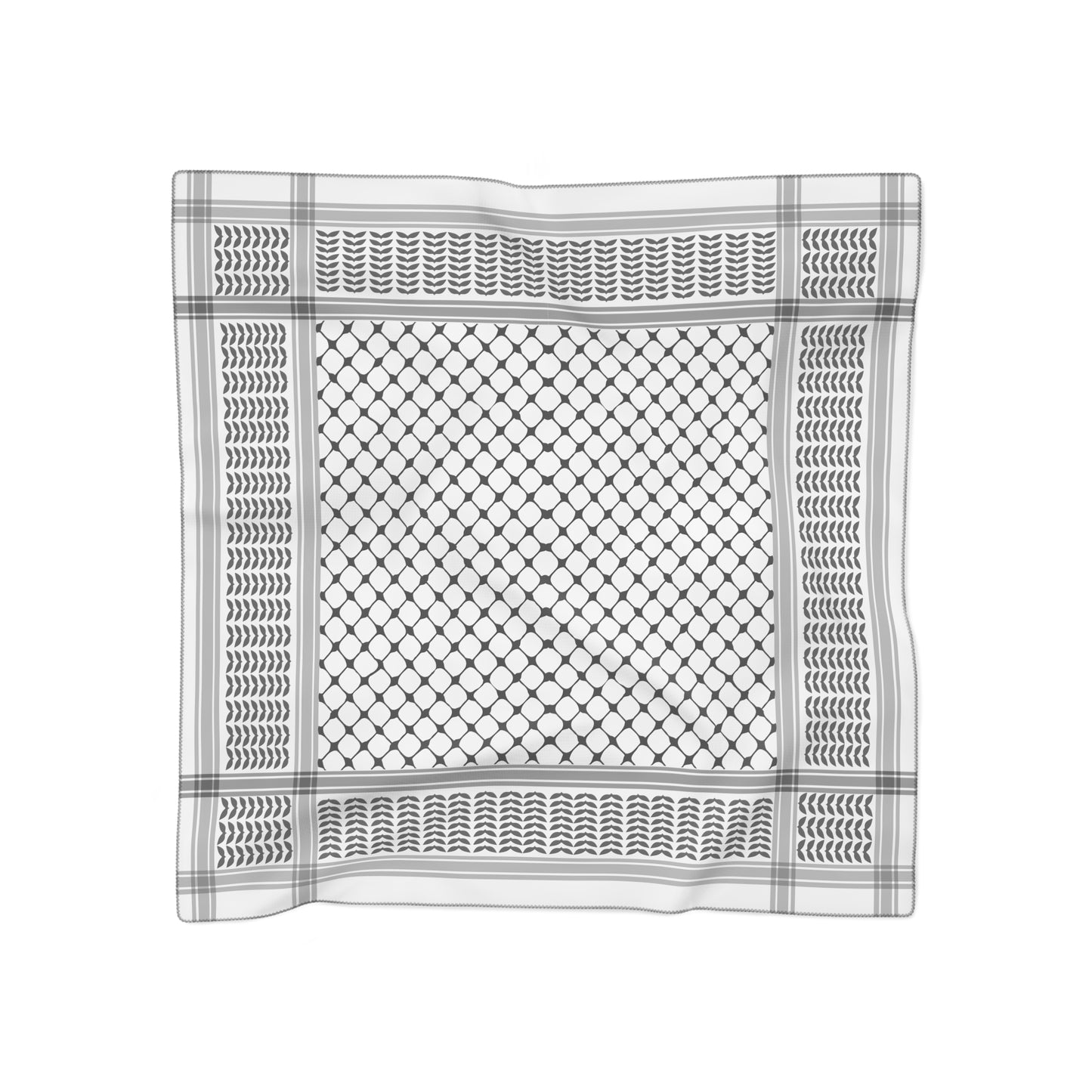 Black and White Kufiyah keffiyeh print  Poly Scarf