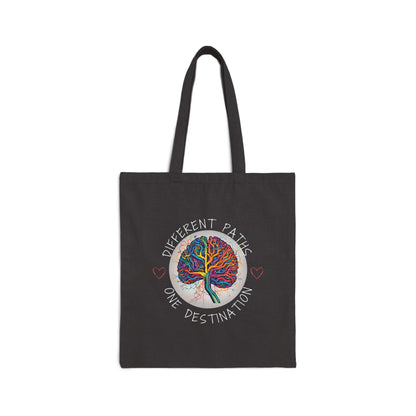 Divergent Routes, Shared Destination" Cotton Canvas Tote Bag