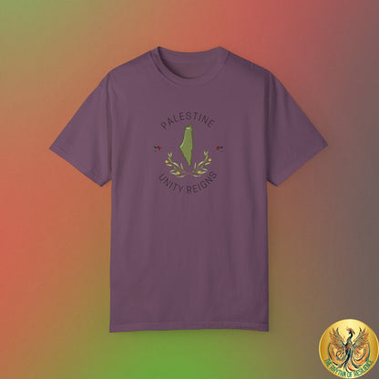 Palestine spring olive branch unity Unisex heart flag solidarity Garment-Dyed T-shirt