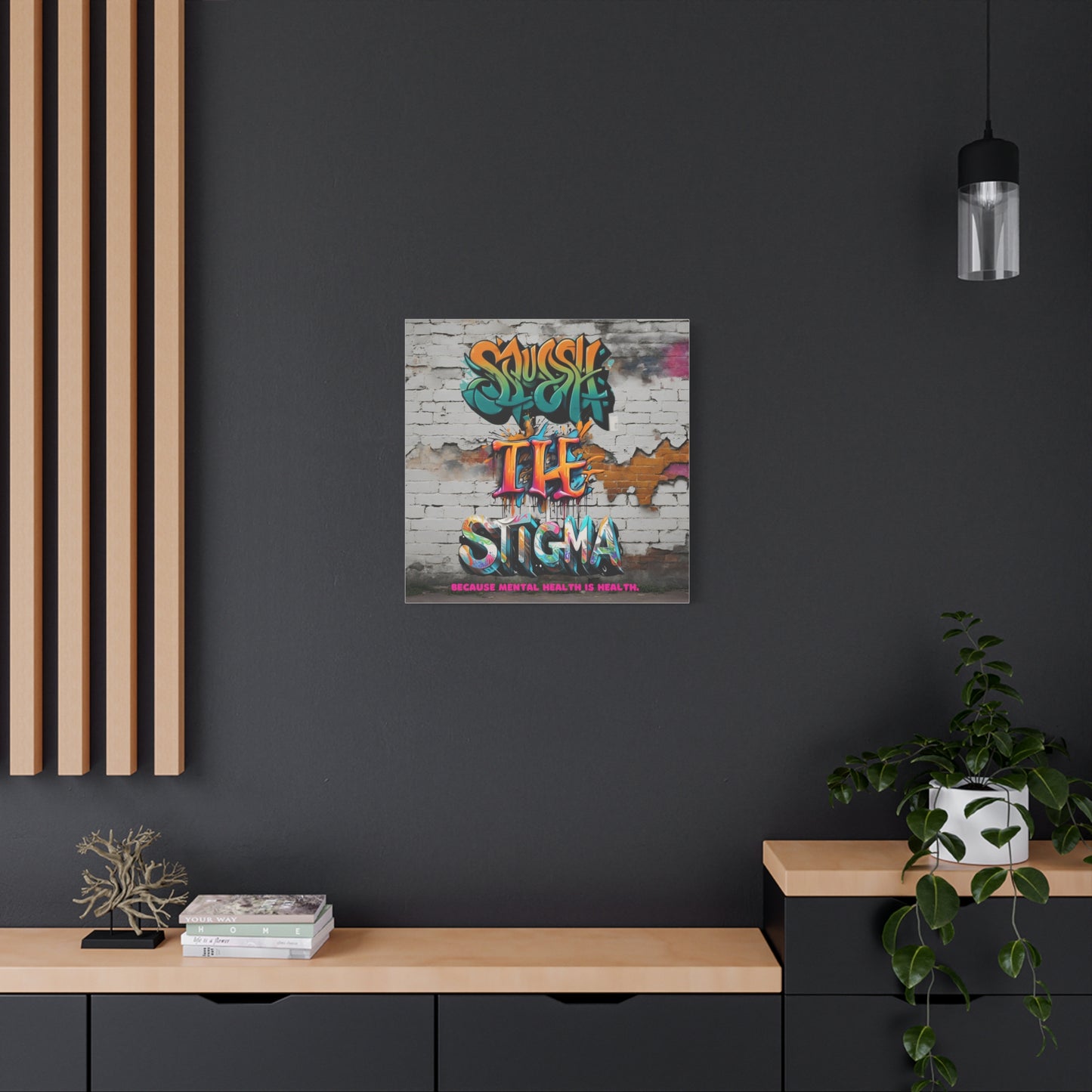 Squash the Stigma, Mental Health Awareness Matte Canvas, Stretched, 1.25"