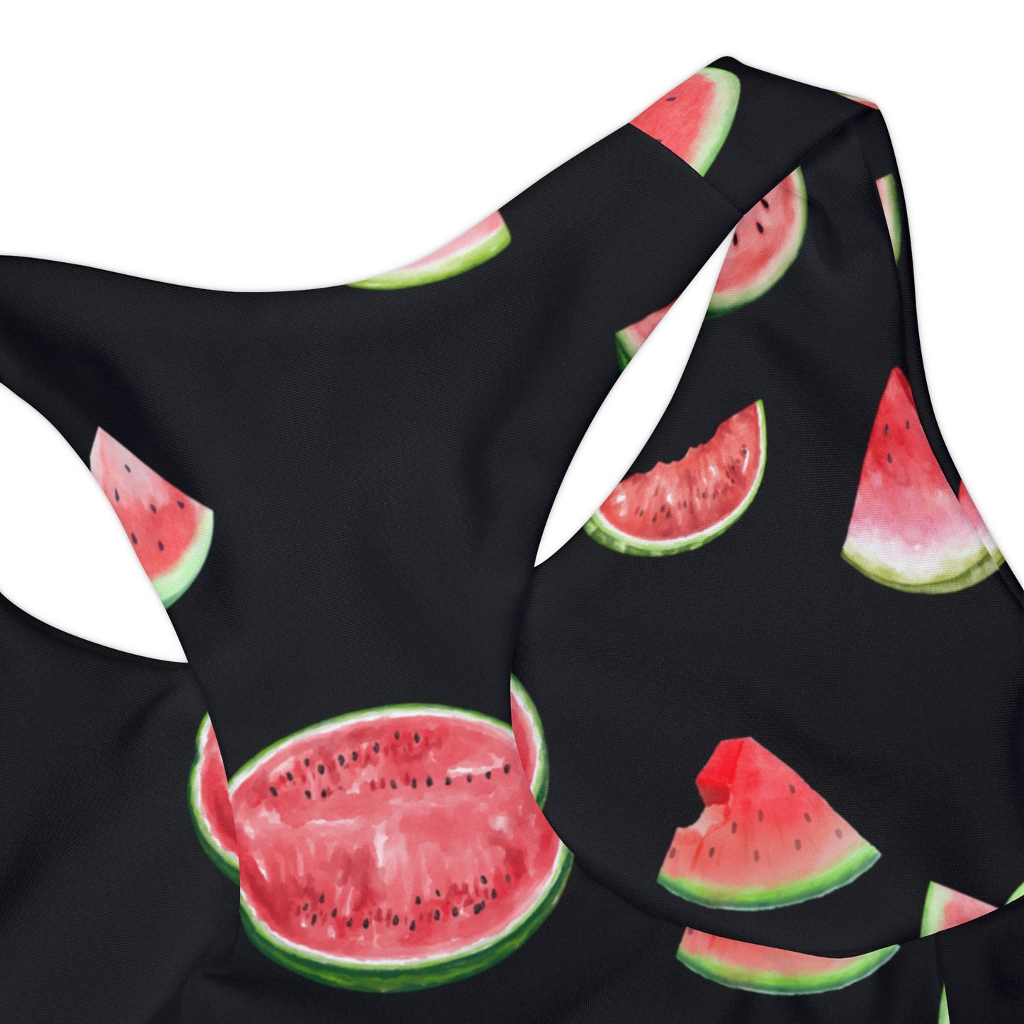 Watermelon Print Girls Two Piece Swimsuit (AOP) black