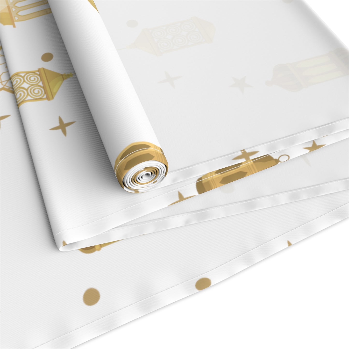 Table Runner (Cotton, Poly) star and moon, Islam, Ramadan, Eid, gold