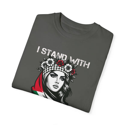 Unisex Garment-Dyed T-shirt, Palestine Flag, Resist, Arabic, Support the Cause in Style, Kuffiyeh, Keffiyeh, Resistance, Free Palestine