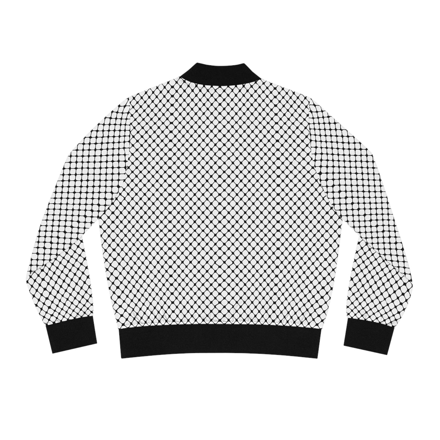 Black and White Kufiyah keffiyeh print  Women's Bomber Jacket (AOP)
