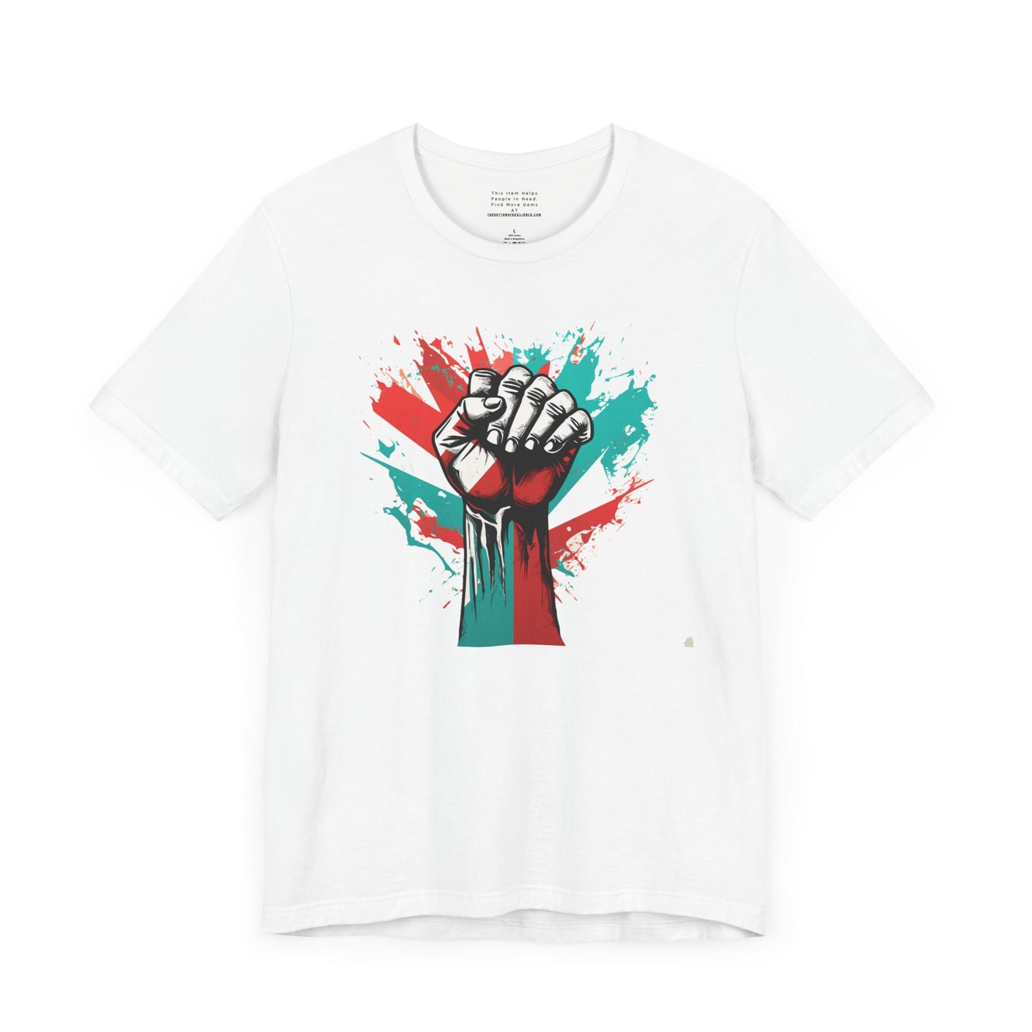 Unisex Jersey Tee, Palestine Resistance hand, Support the Cause, Keffiyeh,Free Palestine, Protest, support in style, Arabic writing, kufiyah