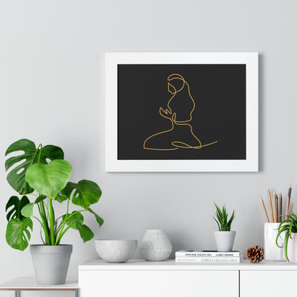 Framed Poster praying, Islam, Islam praying, women praying, Muslim woman, gift, Eid, Ramadan, decor, wall art, minimal art, Islam art