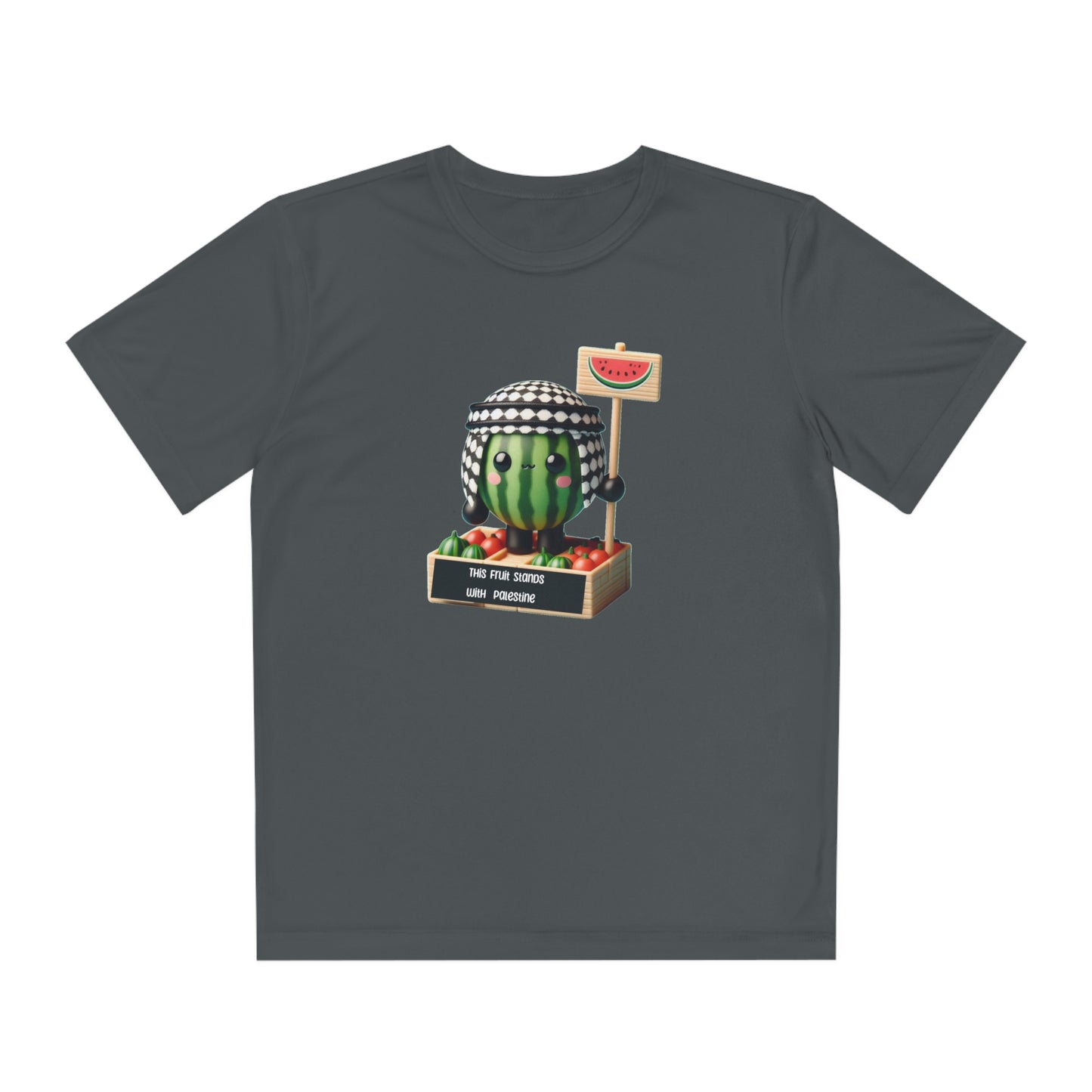 Youth "this fruit stand with Palestine" watermelon Competitor Tee