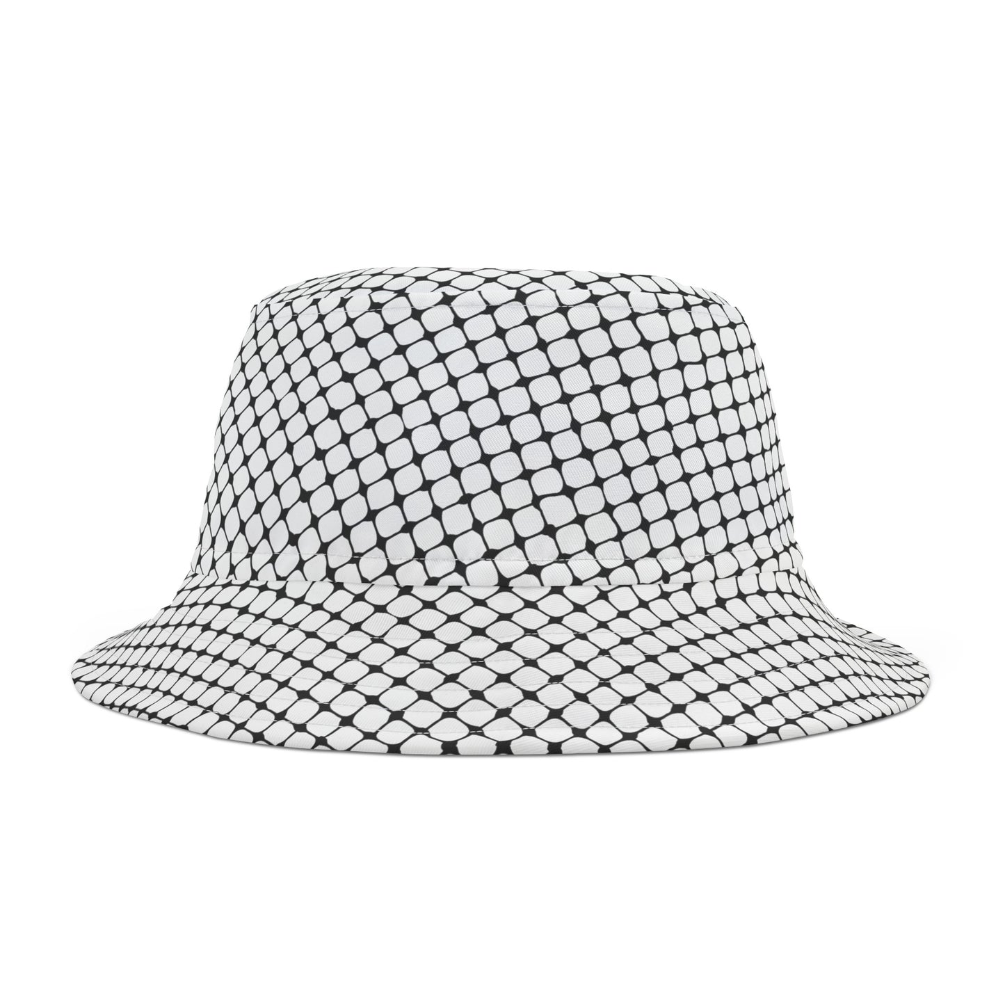 Black and White Kufiyah keffiyeh print Bucket Hat (AOP)