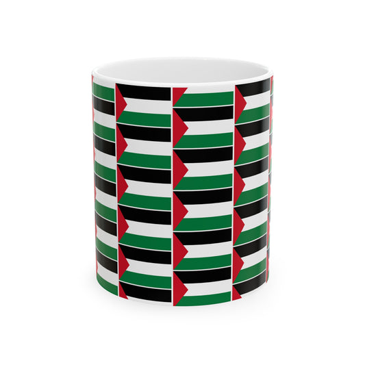 Palestine Flag pattern  Ceramic Mug, 11oz red whit black green