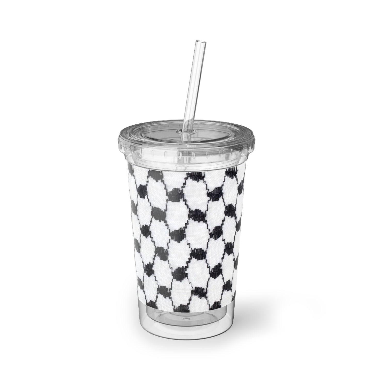 Black and white Kufiyah/keffiyeh print Suave Acrylic Cup