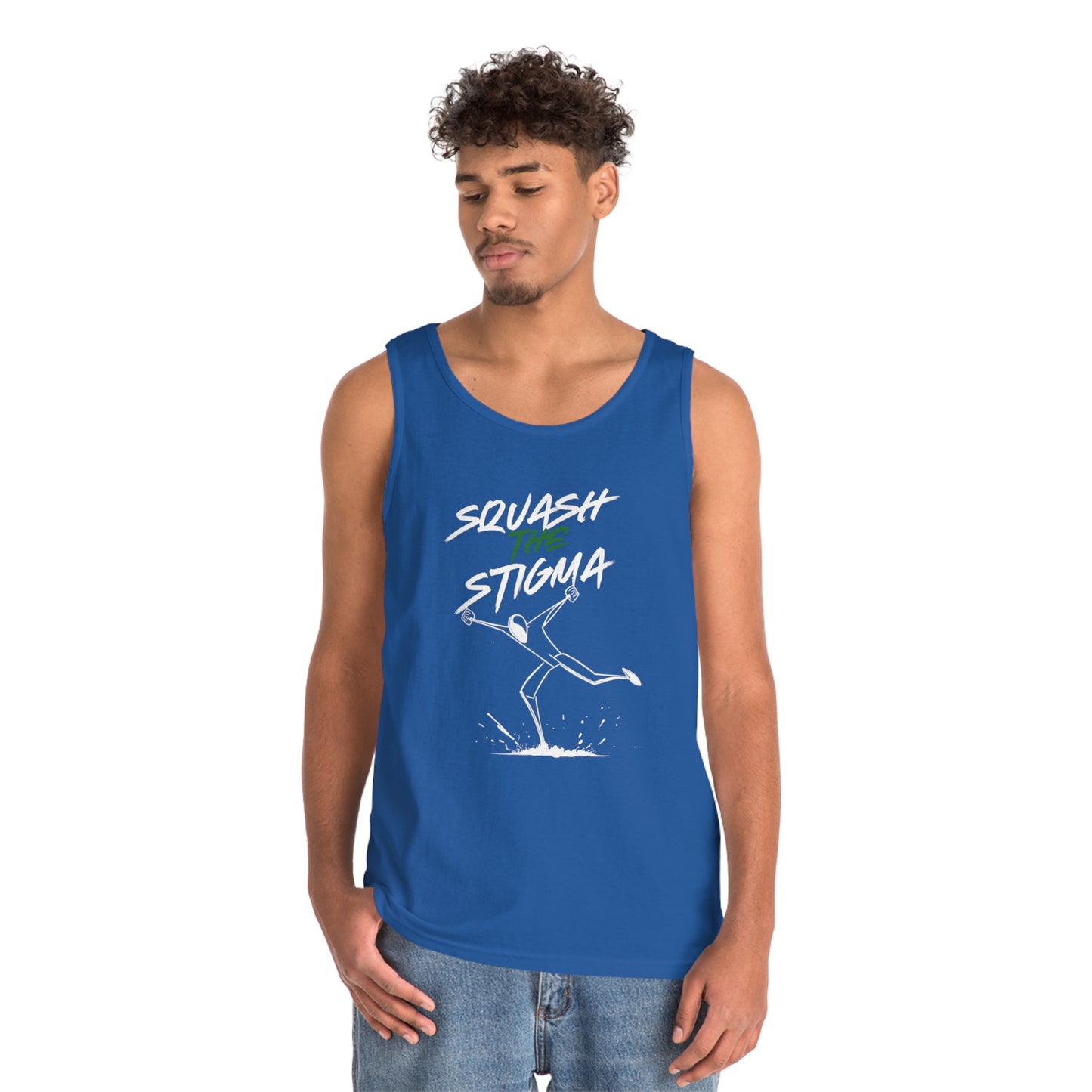Copy of Squash The Stigma. Mental Health Awareness Unisex Heavy Cotton Tank Top