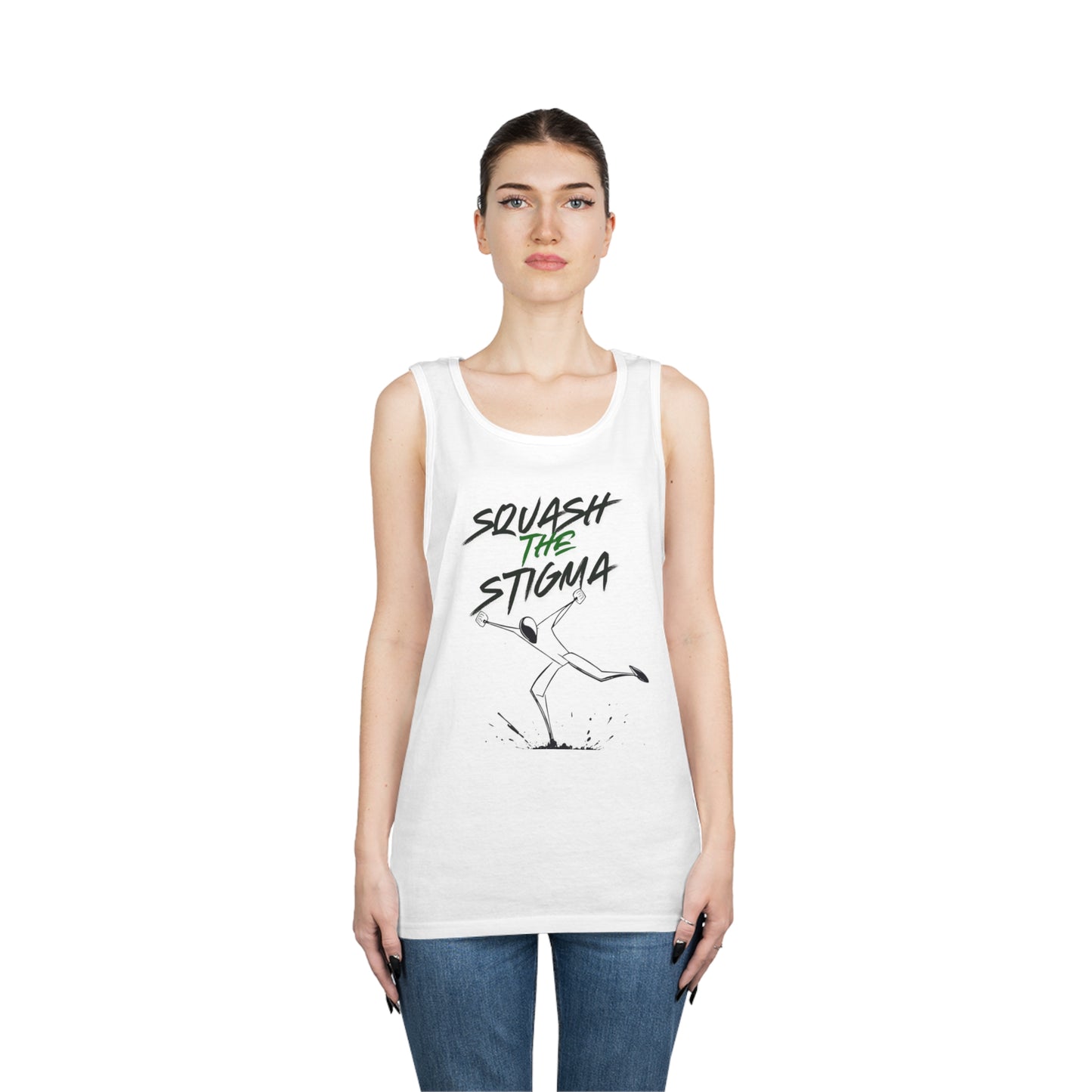 Copy of Squash The Stigma. Mental Health Awareness Unisex Heavy Cotton Tank Top