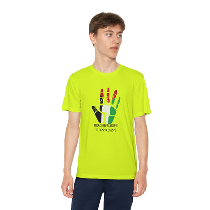 Youth from the Jordan to the Mediterranean coordinates Competitor Tee. Palestine will be Free!