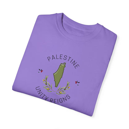 Palestine spring olive branch unity Unisex heart flag solidarity Garment-Dyed T-shirt