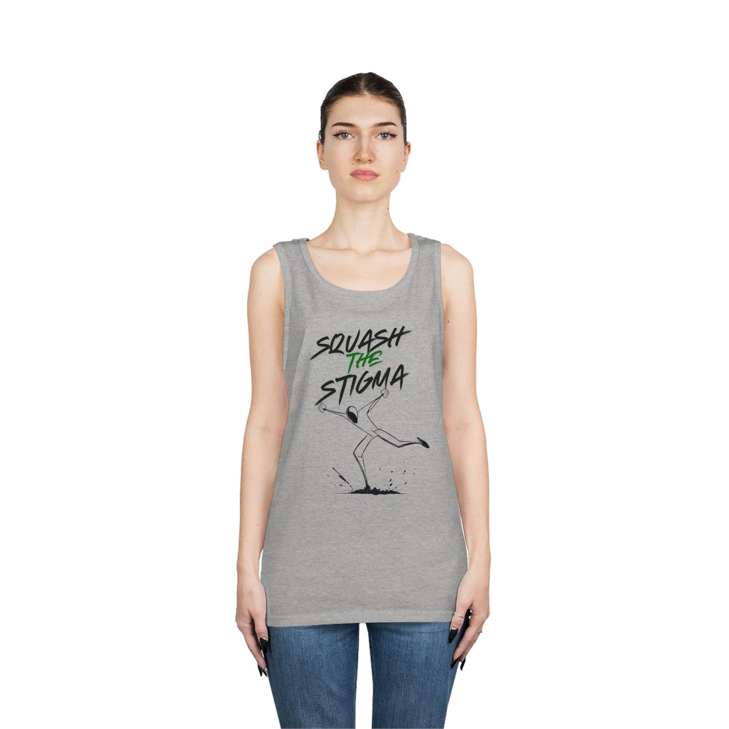 Copy of Squash The Stigma. Mental Health Awareness Unisex Heavy Cotton Tank Top
