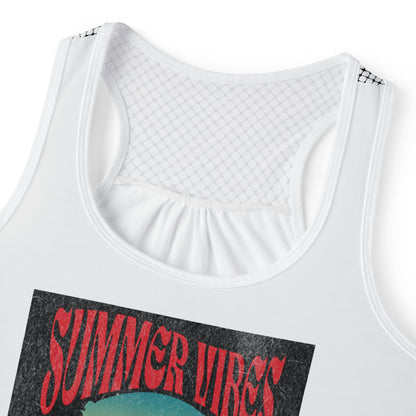 Summer Vibes Black and White Kufiyah keffiyeh Print accents Women's Tank Top (AOP)