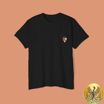 Palestine Location Pin Icon Unisex Heavy Cotton Pocket Tee